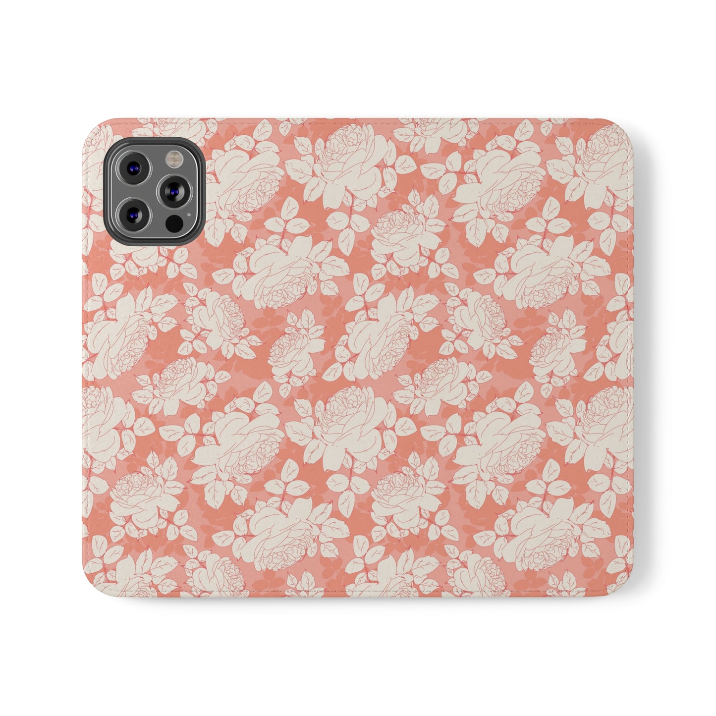 Peach and Cream Roses Flip Cases for iPhone