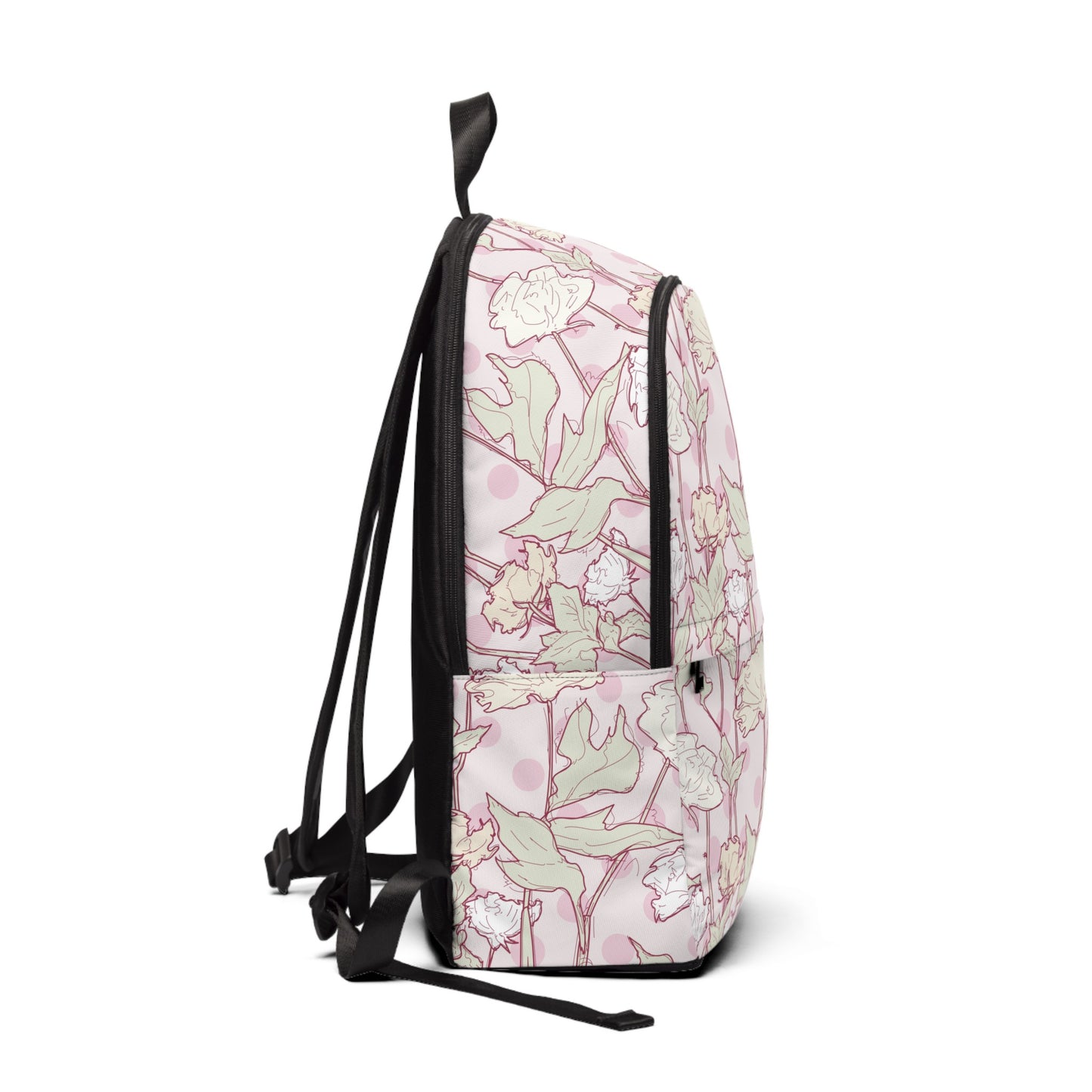 Roses and Dots in Pink Fabric Backpack