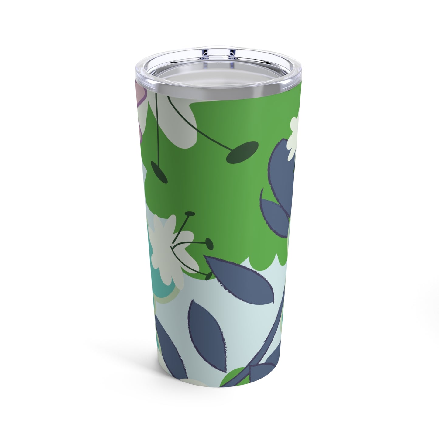 Mid Mod Floral in Blue and Green Tumbler 20oz