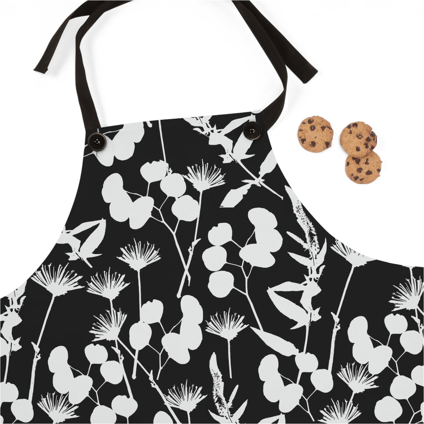 Black and White Floral Apron