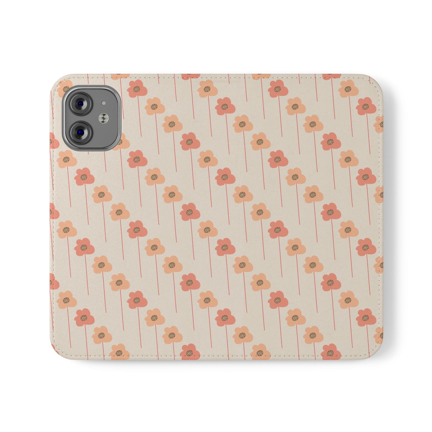 Peach and Cream Wildflowers Flip Cases for iPhone