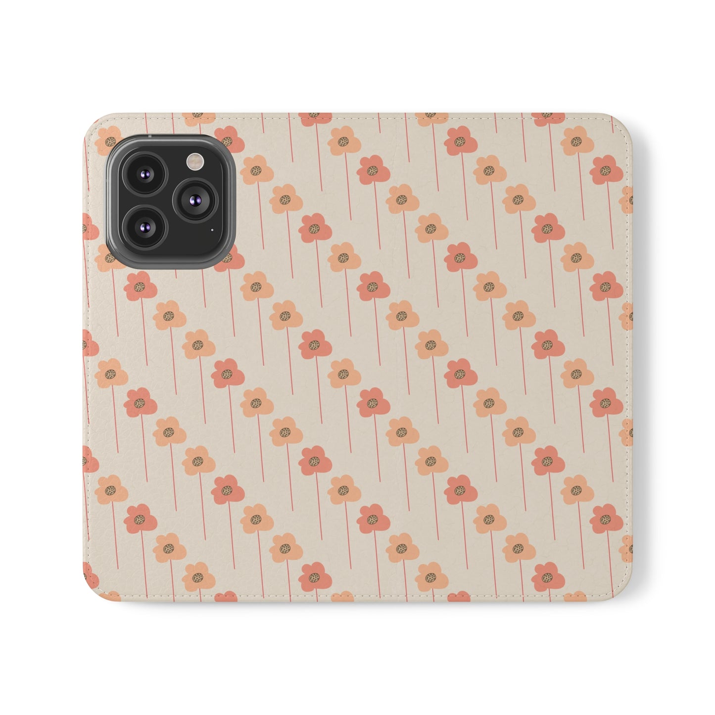 Peach and Cream Wildflowers Flip Cases for iPhone