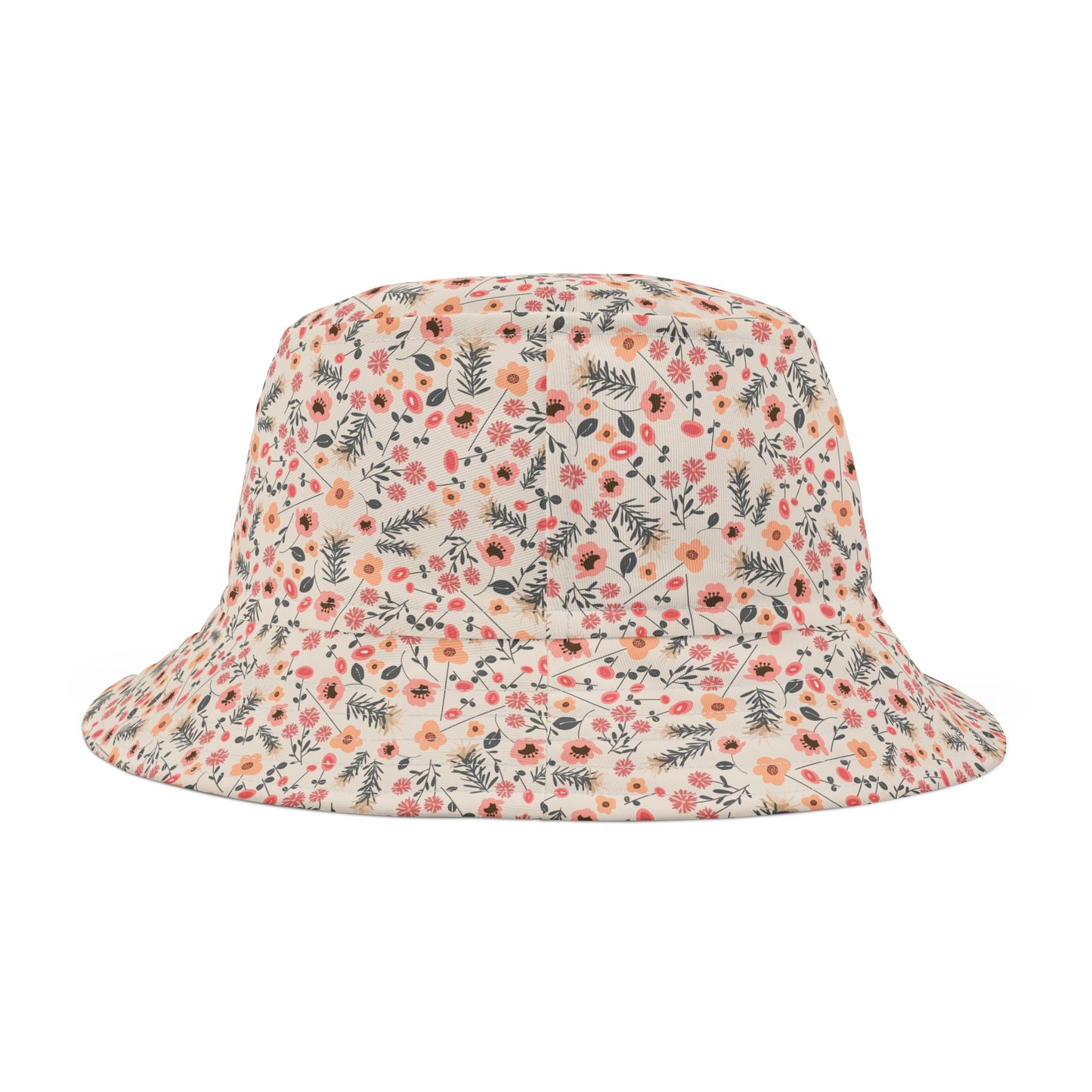 Peach and Cream Wildflowers Bucket Hat