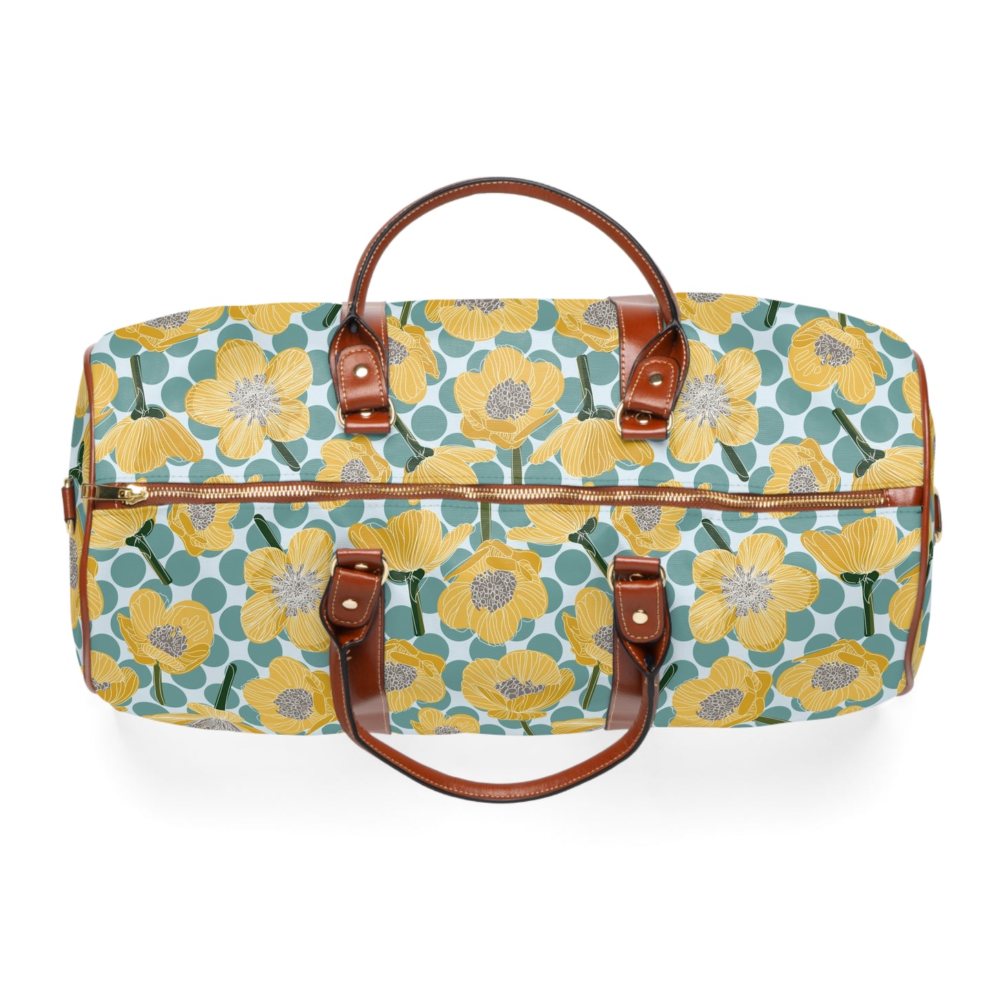 Buttercups and Polka Dots Waterproof Travel Bag