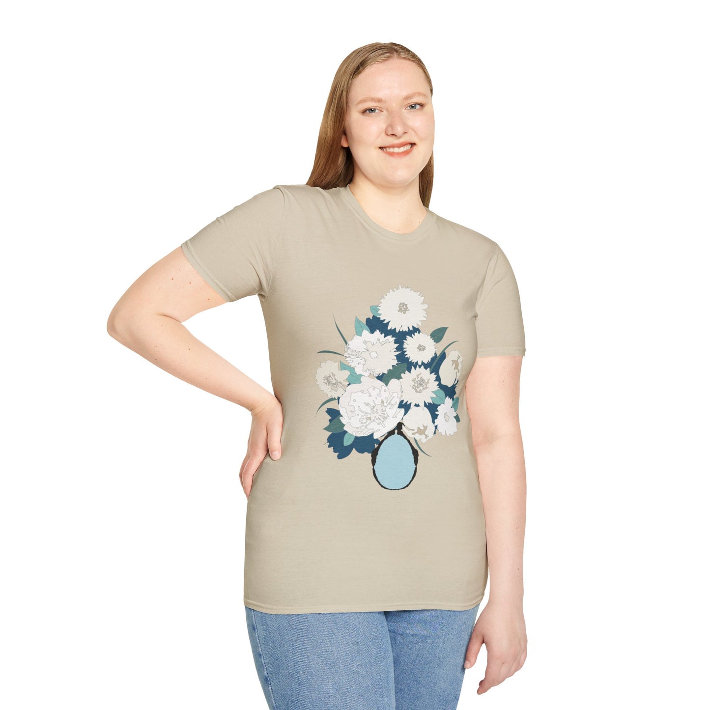 White Flowers Softstyle T-Shirt