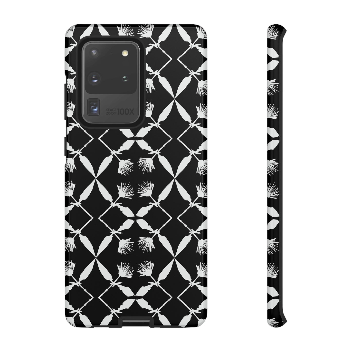 Black and White Floral Tough Cases for Google Pixel