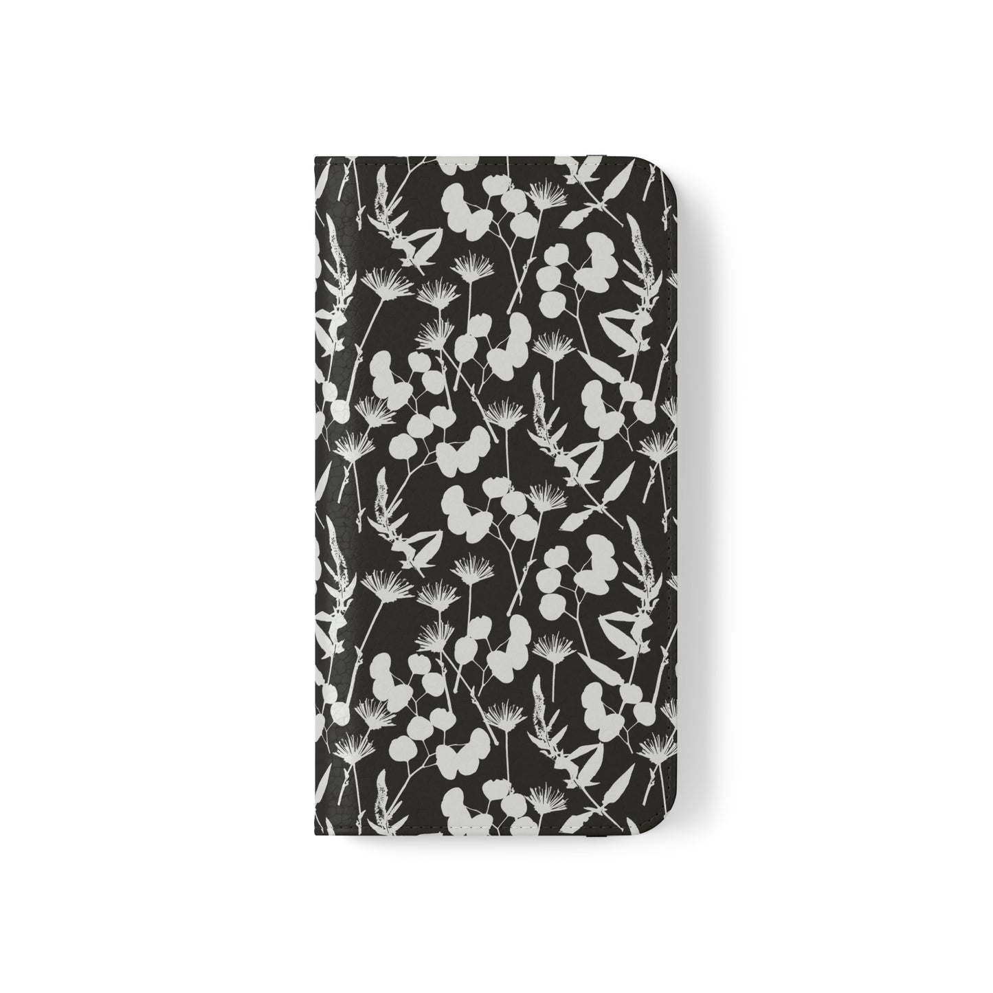 Black and White Floral Flip Cases for iPhone