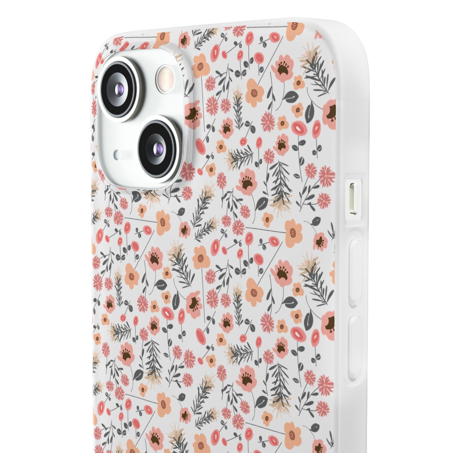 Peach Wildflowers Flexi Cases for iPhone