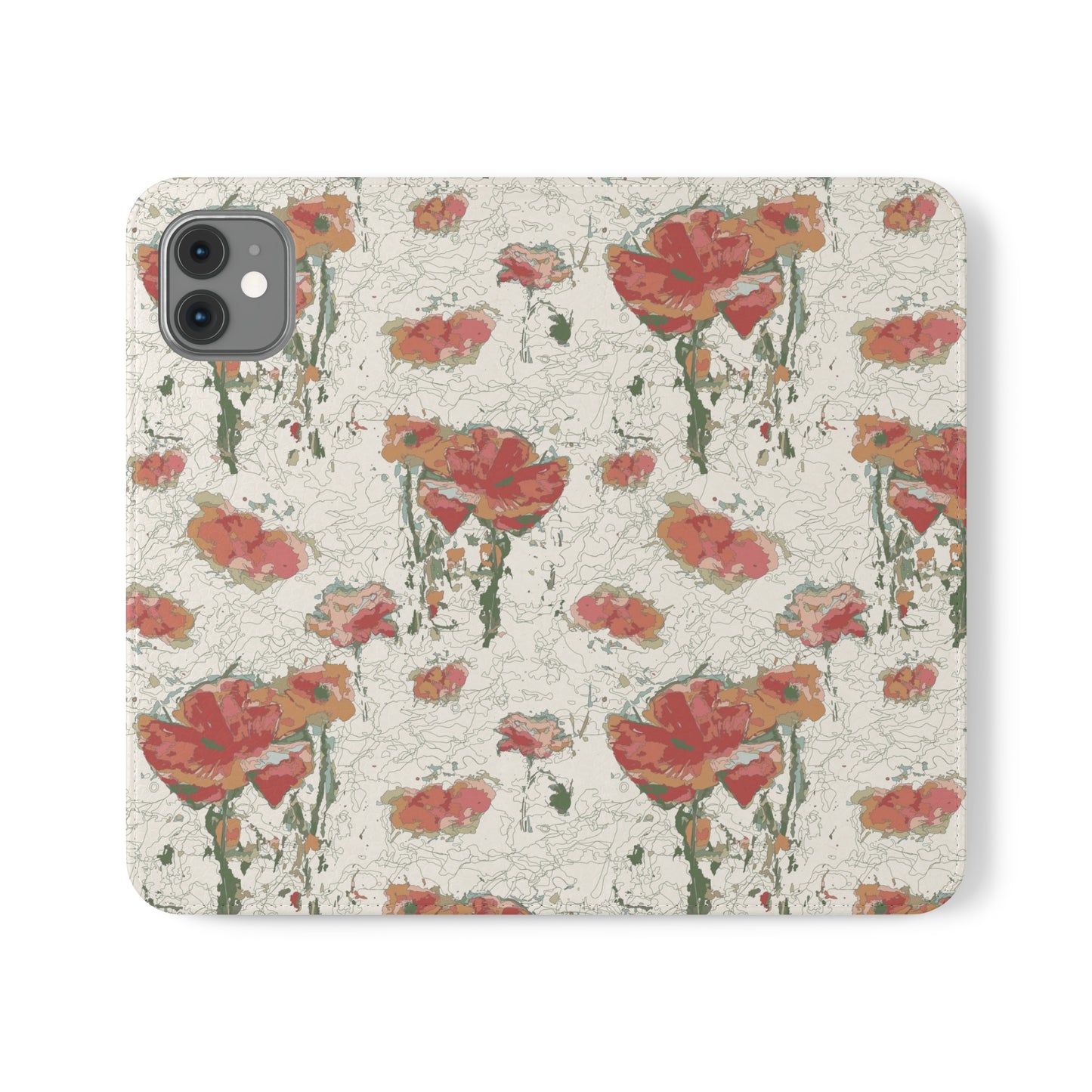 Orange Poppies Flip Cases for iPhone