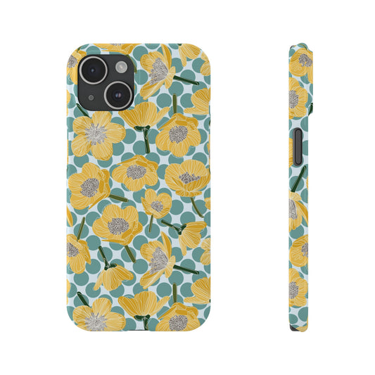 Buttercups and Polka Dots Slim Phone Cases