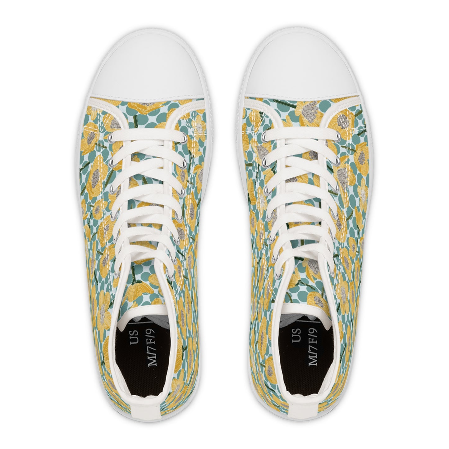 Buttercups and Polka Dots Women's High Top Sneakers