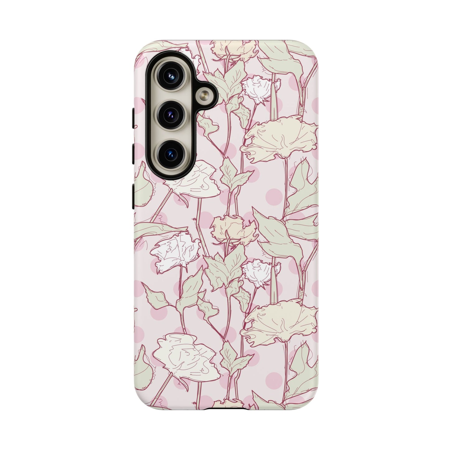 Roses and Dots in Pink Tough Cases for Samsung.