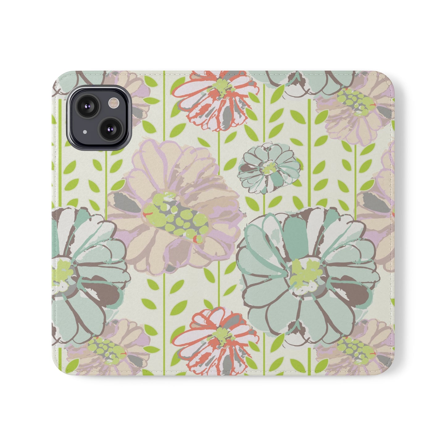 Soft Watercolor Floral Flip Cases for iPhone