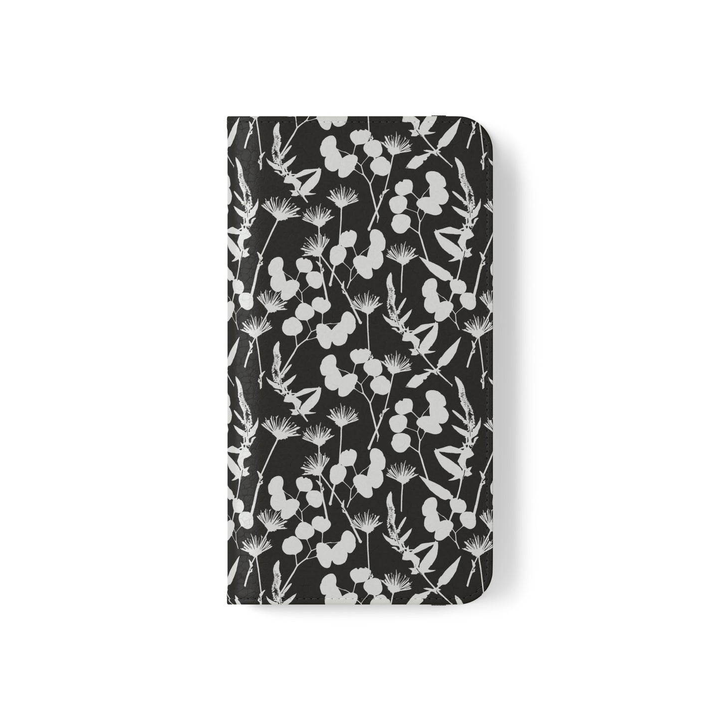 Black and White Floral Flip Cases for iPhone