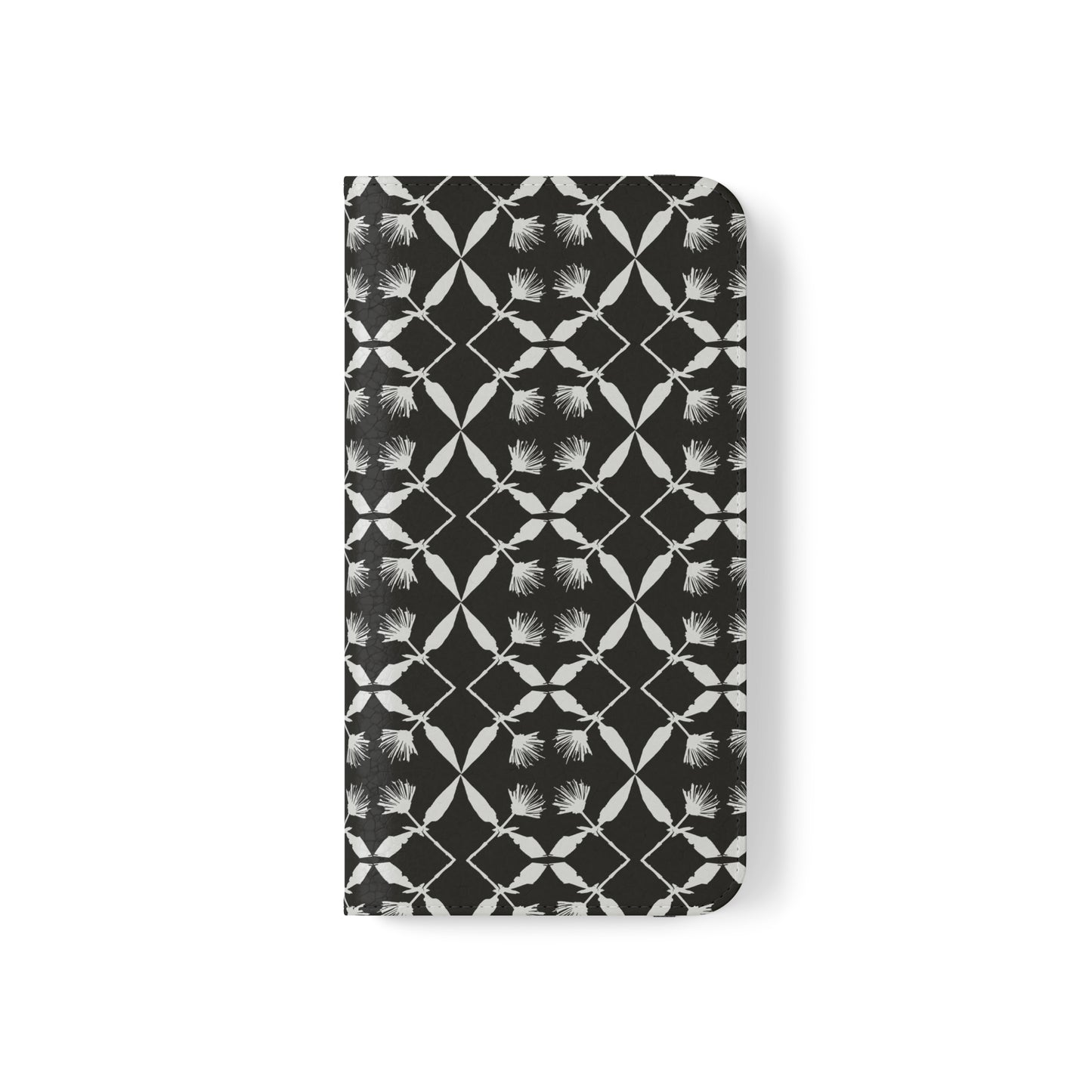 Black and White Floral Flip Cases for iPhone