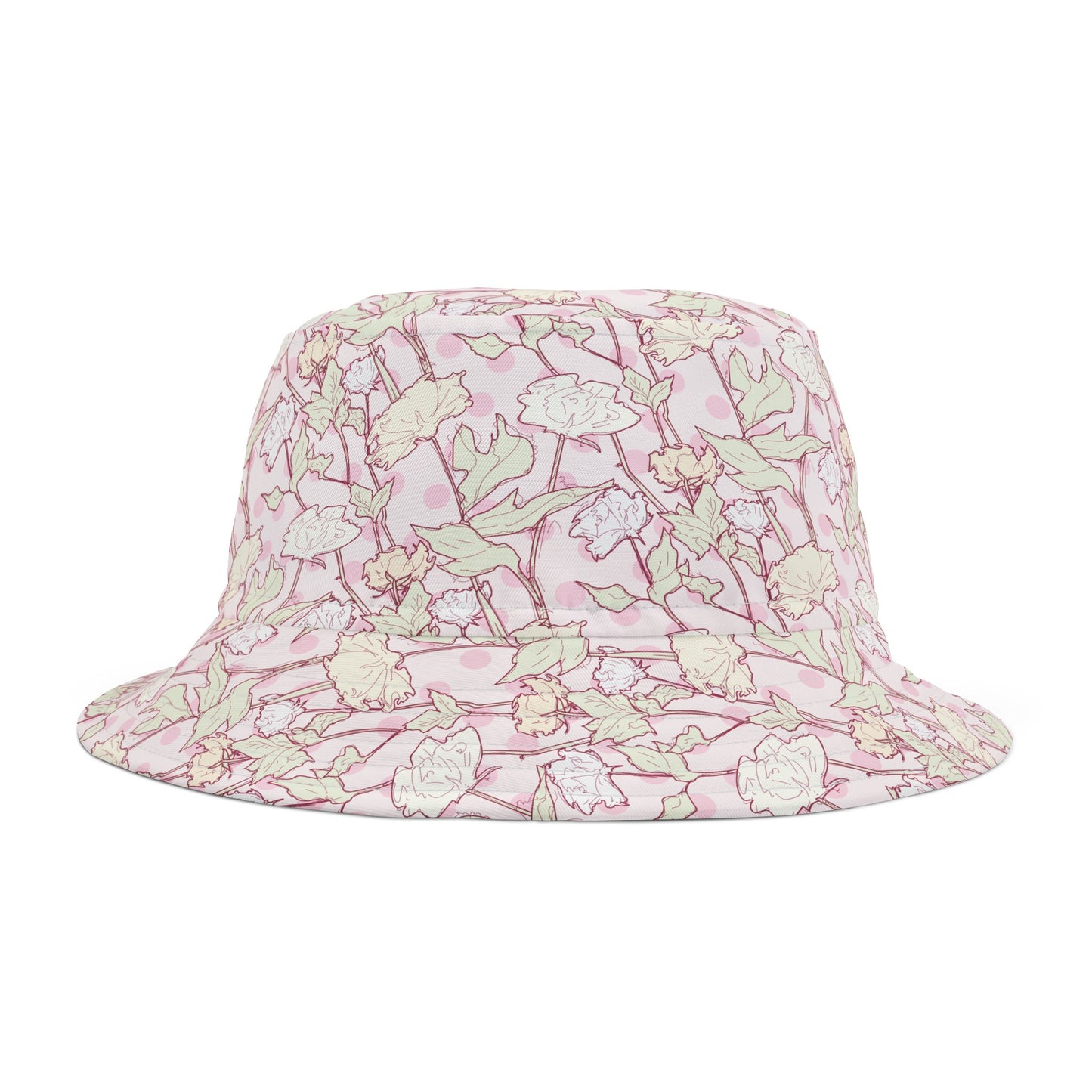 Roses and Dots in Pink Bucket Hat