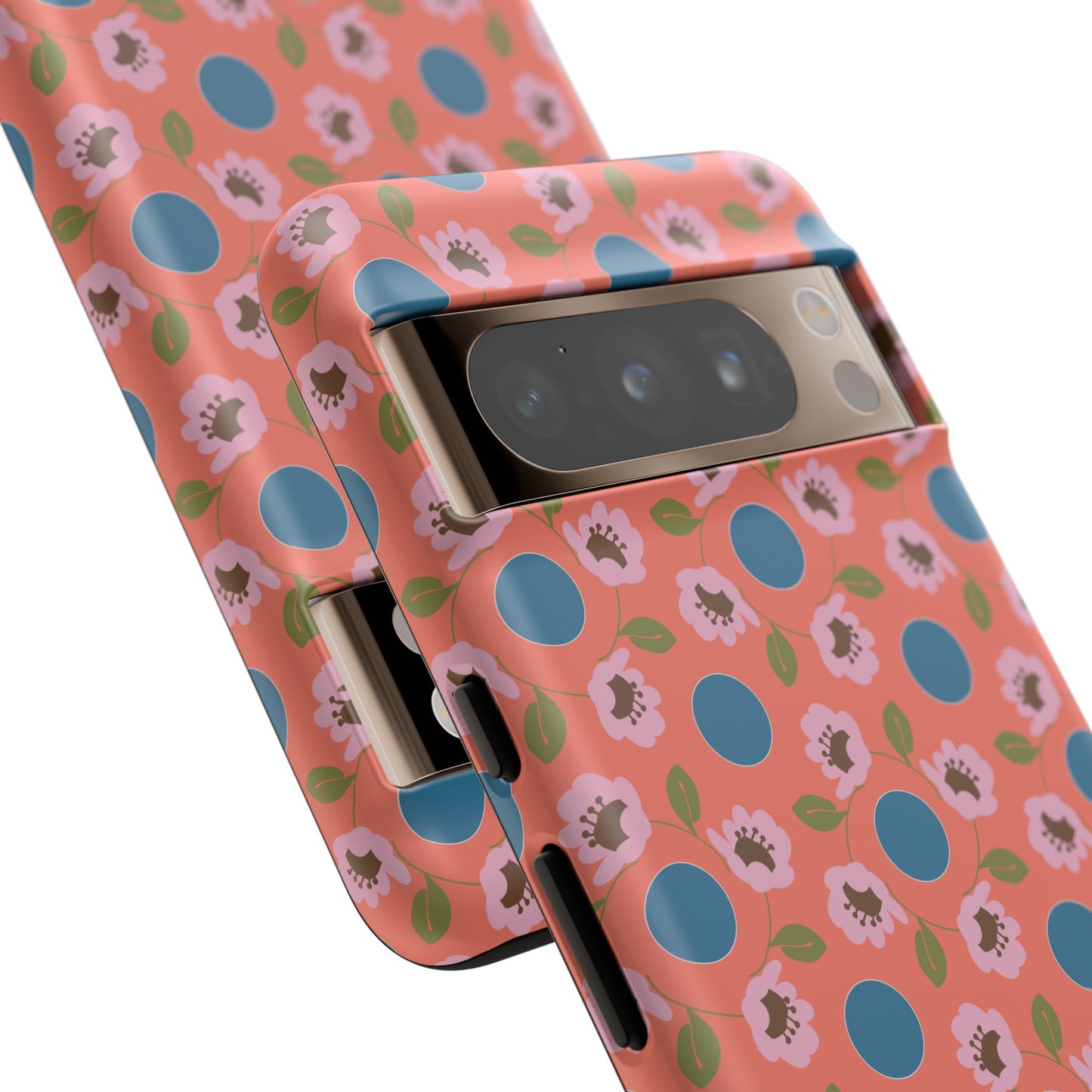 Wildflowers with Dots in Coral and Blue Tough Cases for Google Pixel