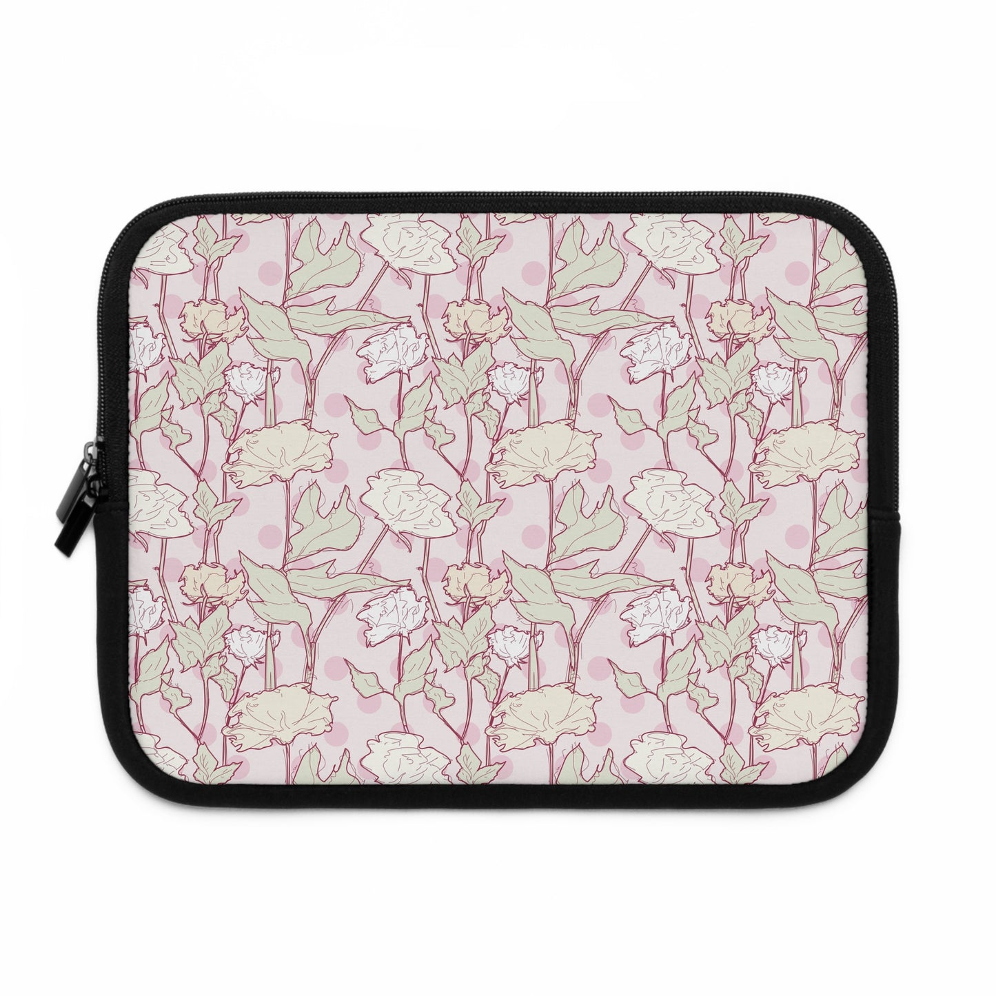 Roses and Dots in Pink Laptop Sleeve