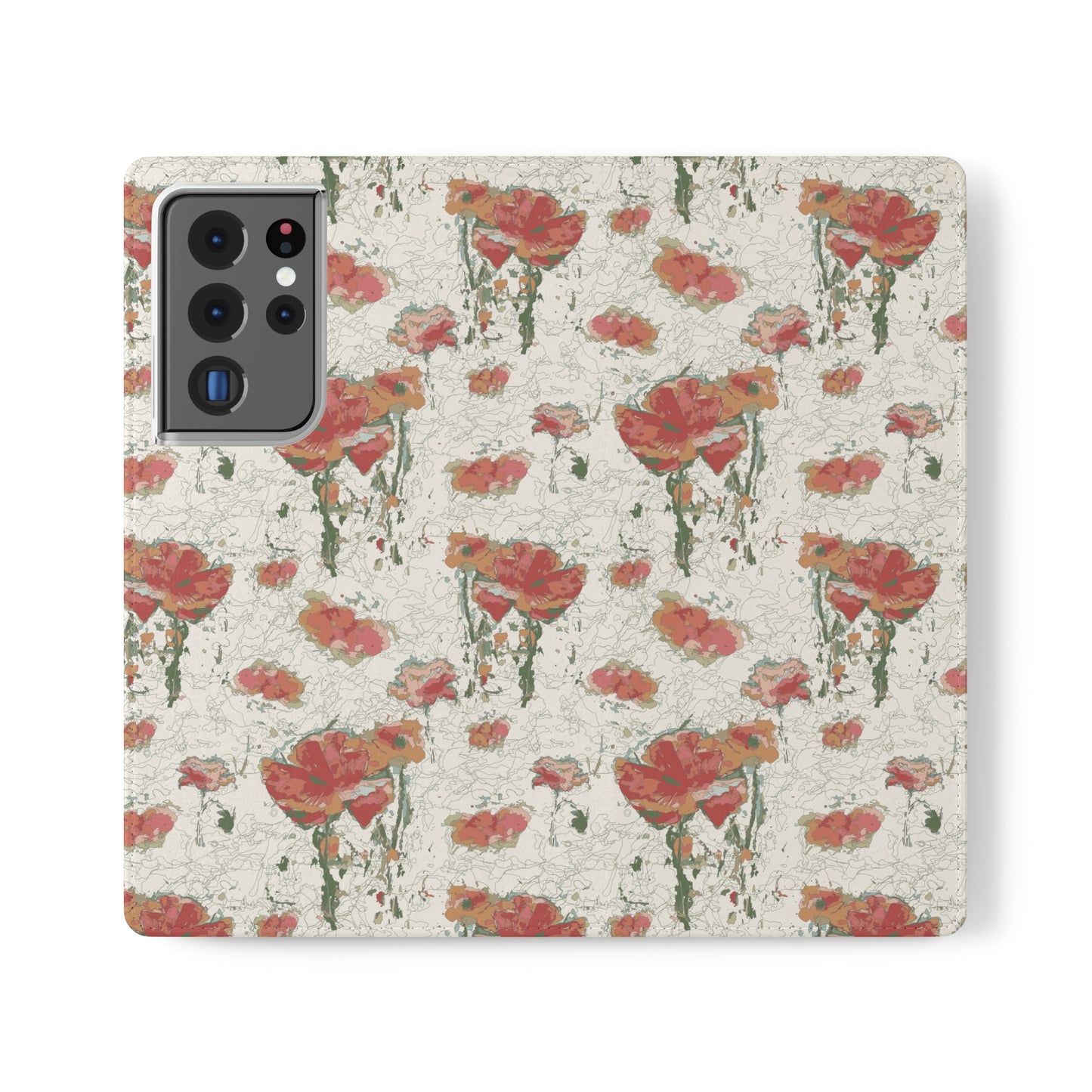 Orange Poppies Flip Cases for Samsung