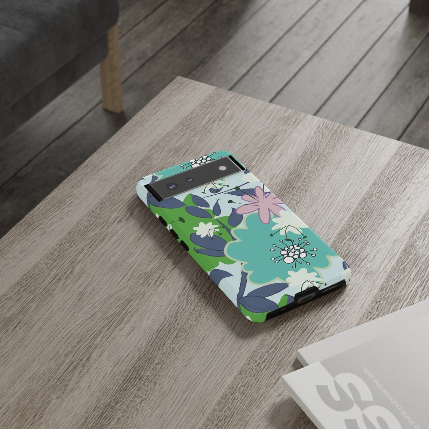 Mid Mod Floral in Blue and Green Tough Cases