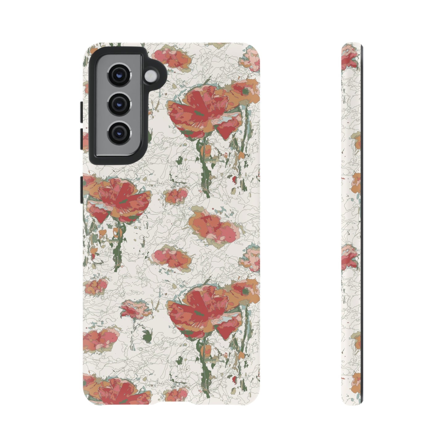 Orange Poppies Tough Cases for Samsung