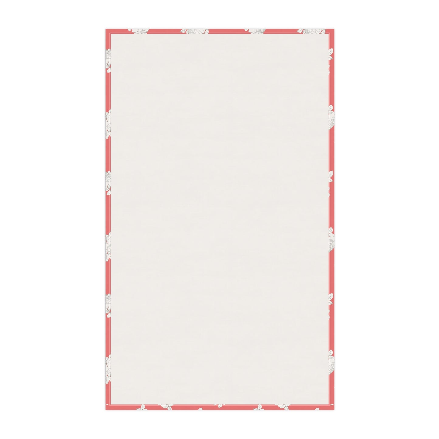 Cream Roses on Coral Kitchen Towel