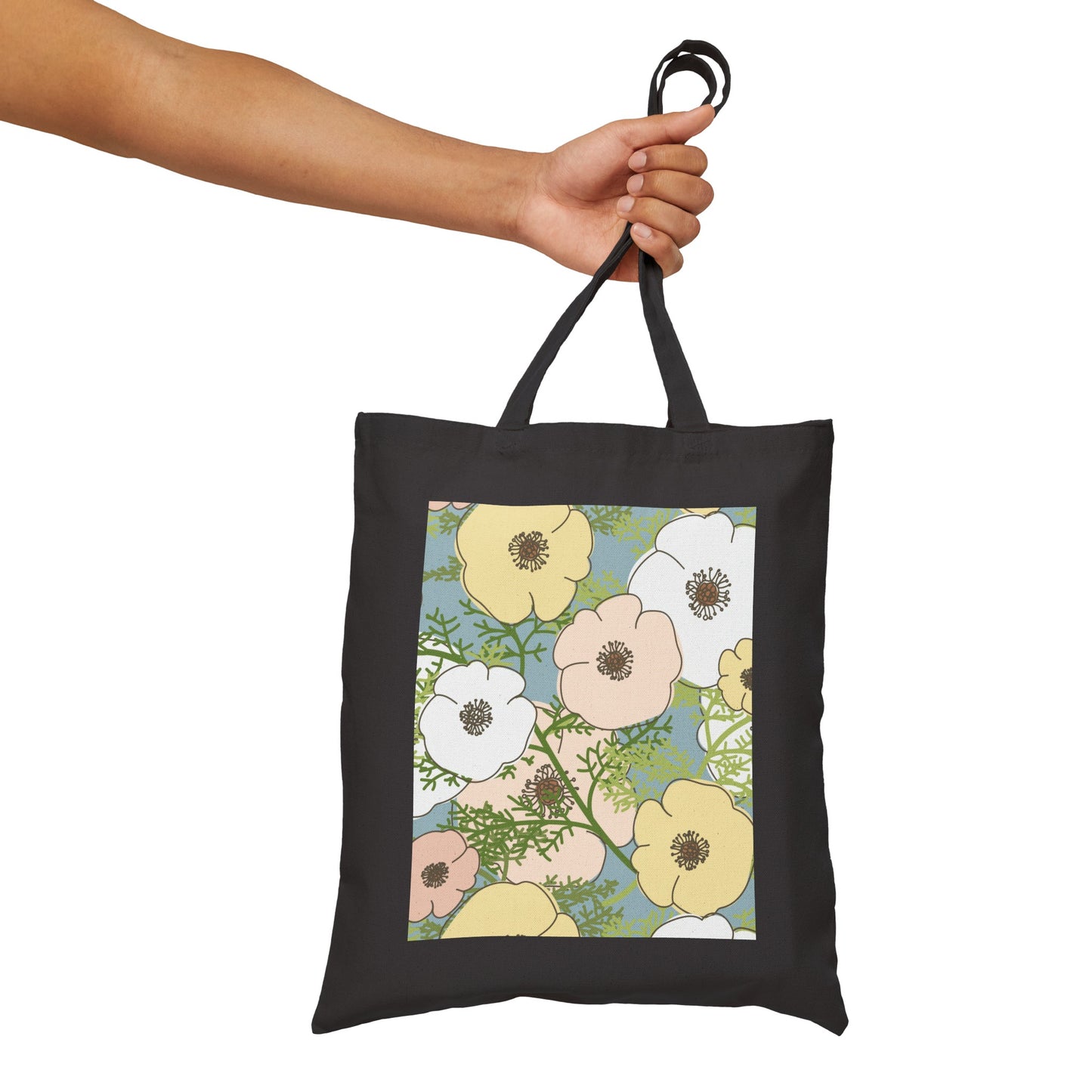 Playful Poppies Cotton Canvas Tote Bag