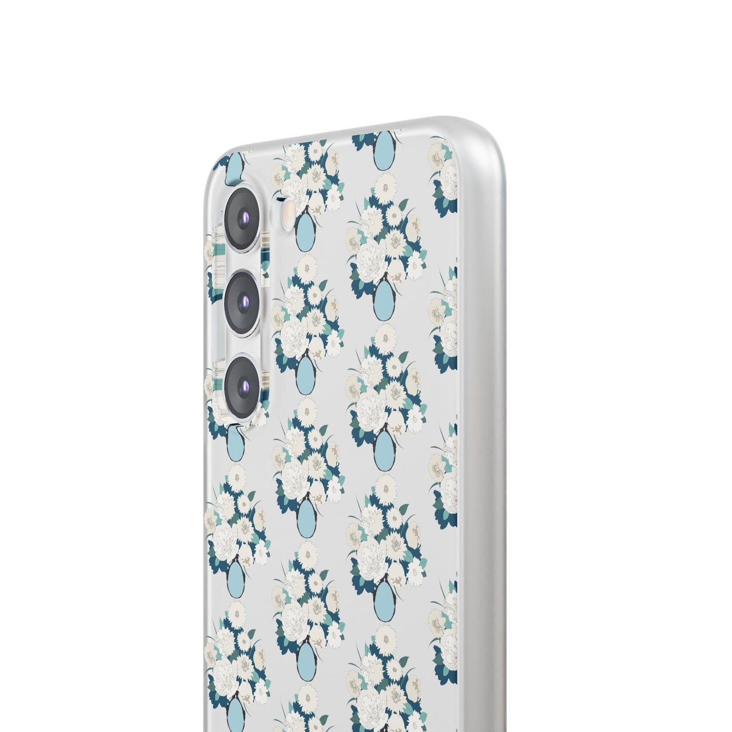 White Flowers in Vase Flexi Cases for Samsung