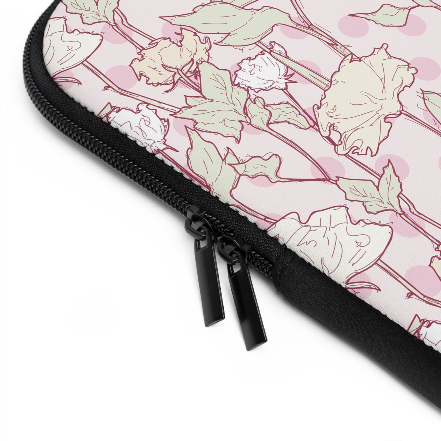 Roses and Dots in Pink Laptop Sleeve