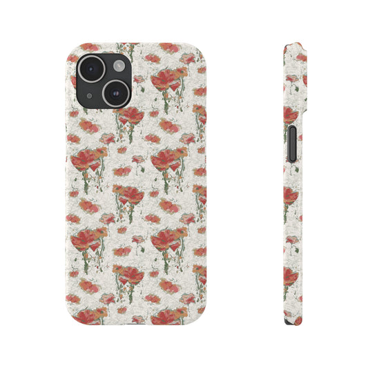 Orange Poppies Slim Phone Cases