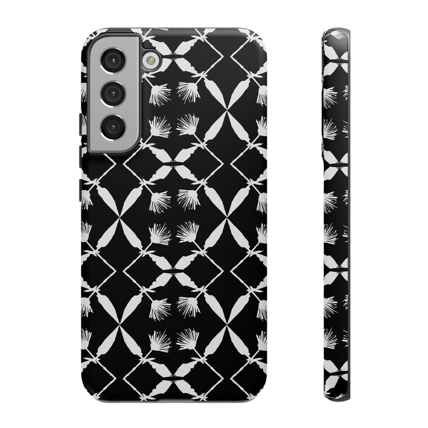 Black and White Floral Tough Cases for Google Pixel