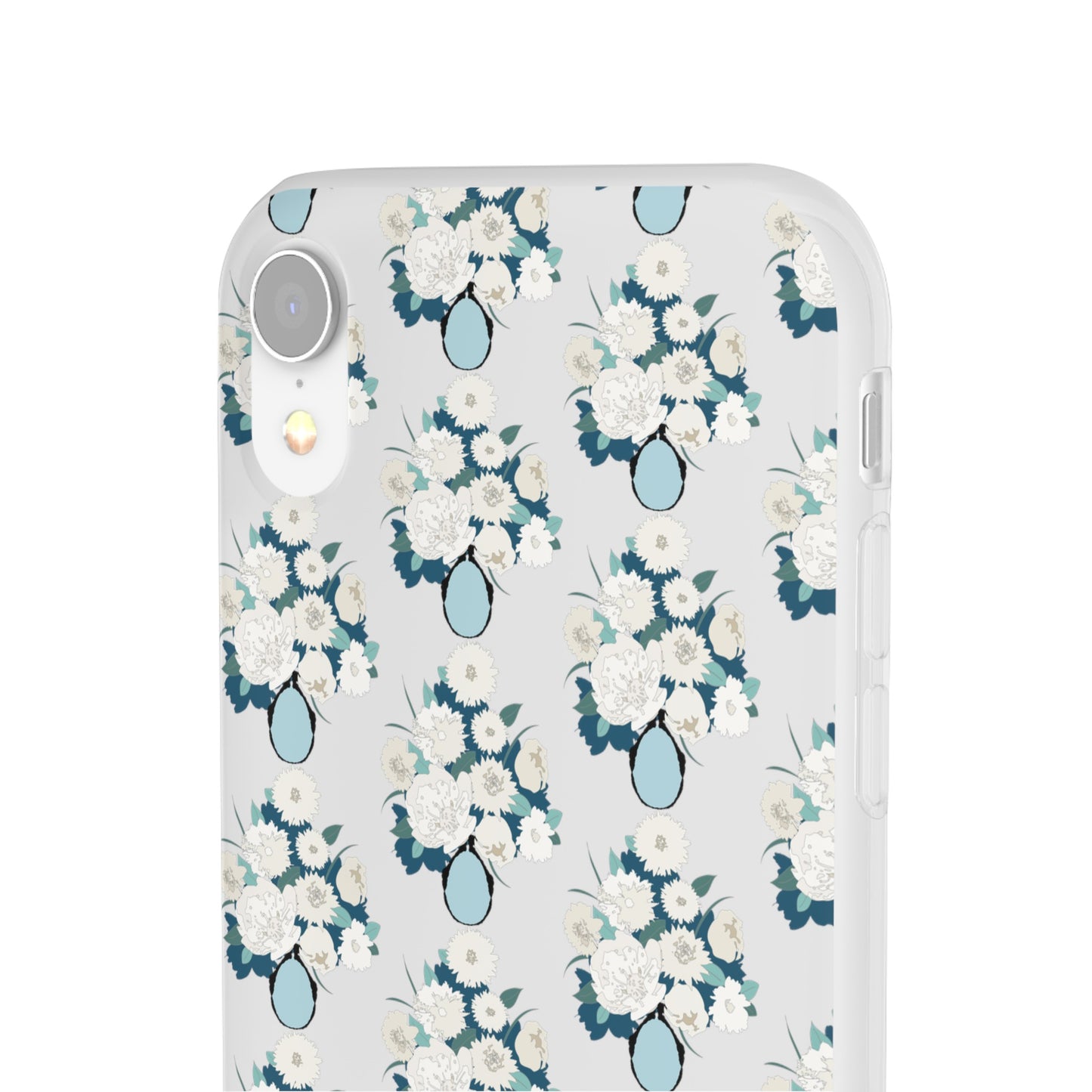 White Flowers in Vase Flexi Cases for iPhone