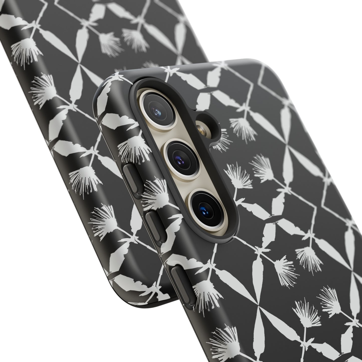 Black and White Floral Tough Cases for Google Pixel