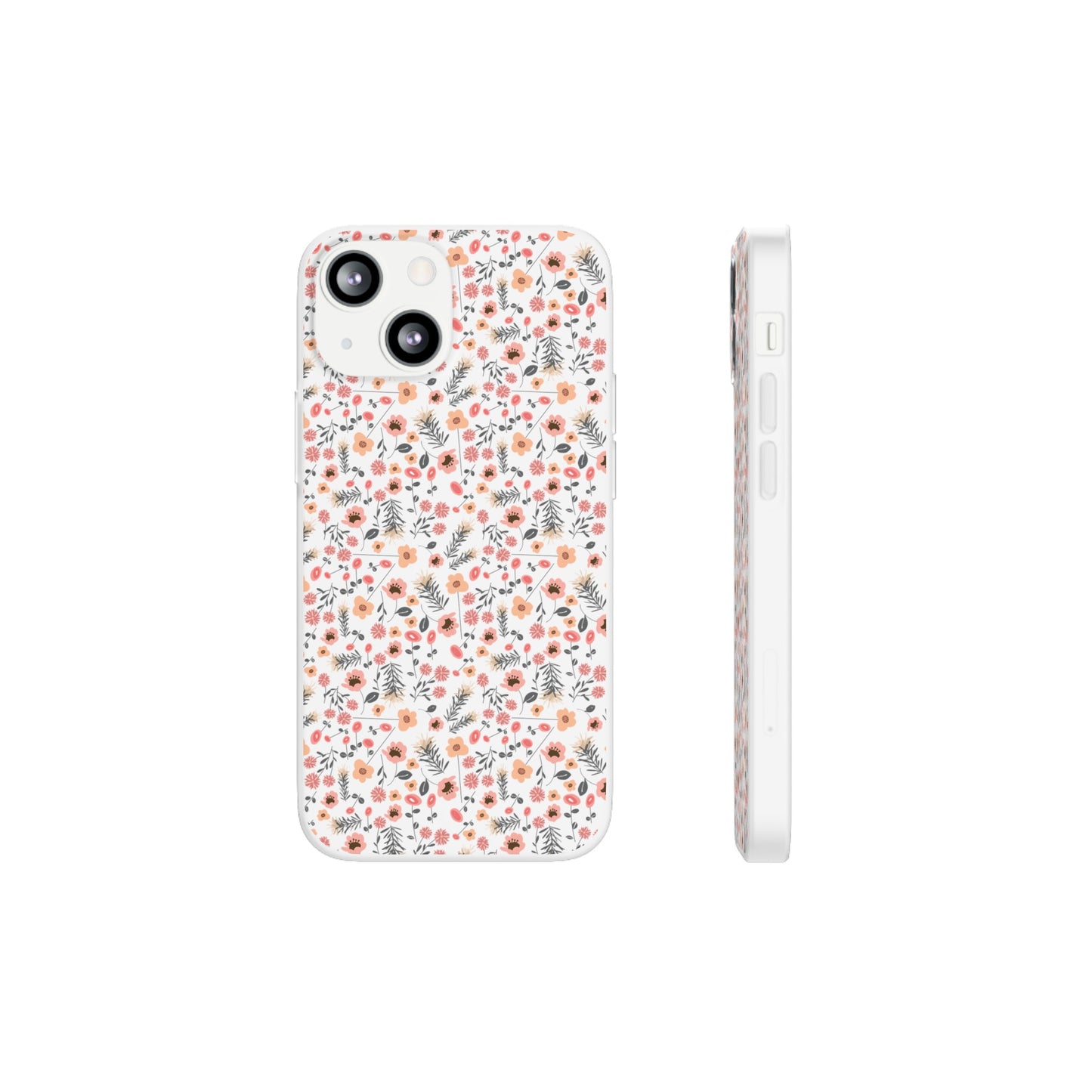 Peach Wildflowers Flexi Cases for iPhone