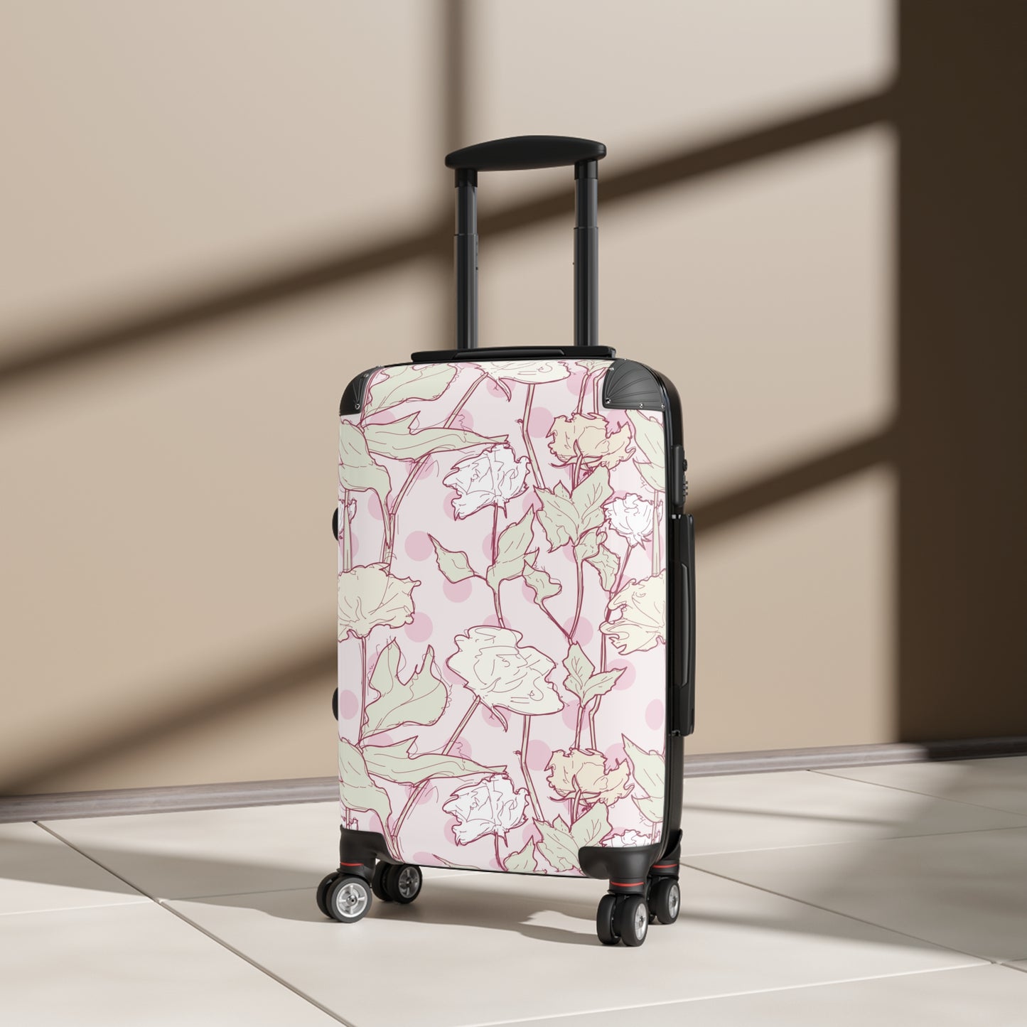 Roses and Dots in Pink Suitcase