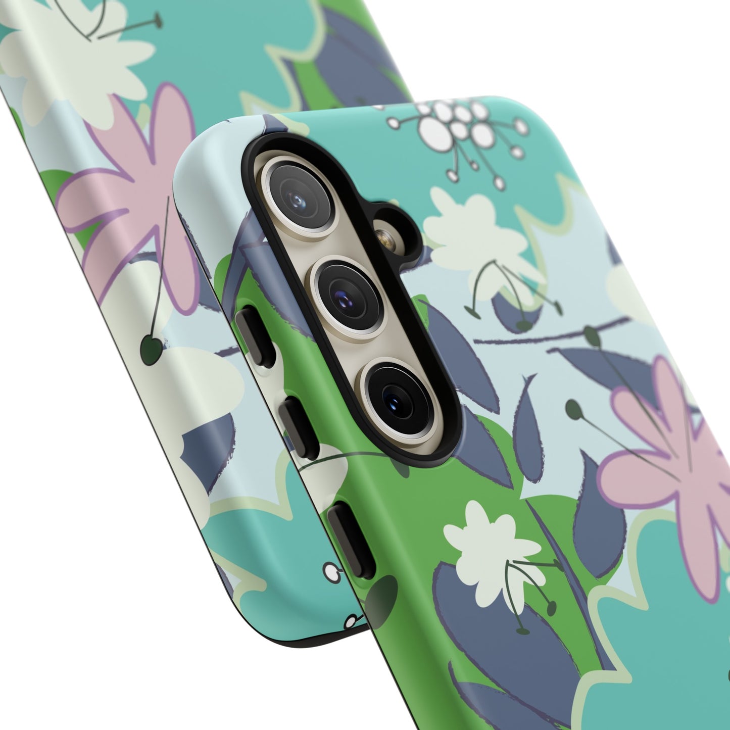 Mid Mod Floral in Blue and Green Tough Cases