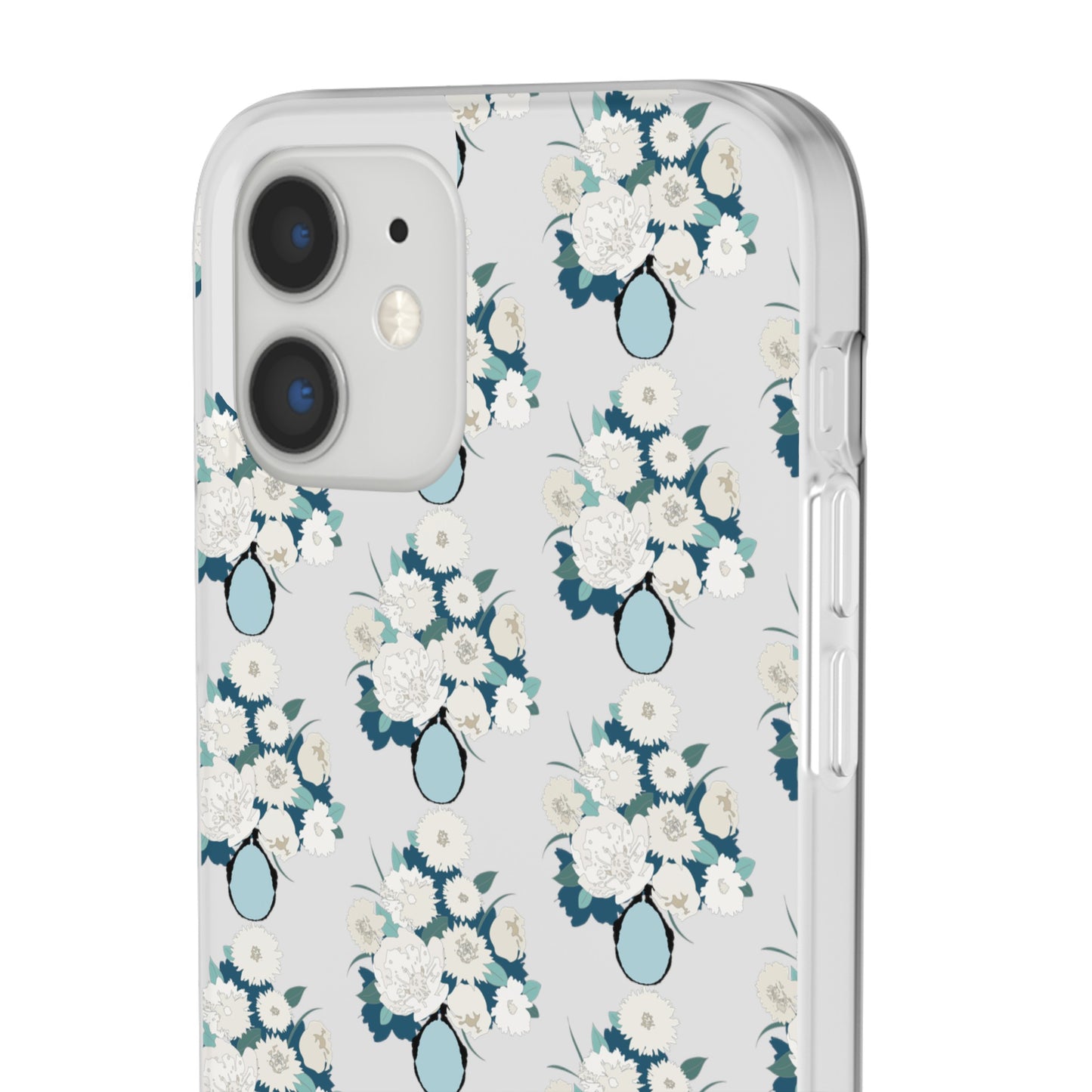 White Flowers in Vase Flexi Cases for iPhone