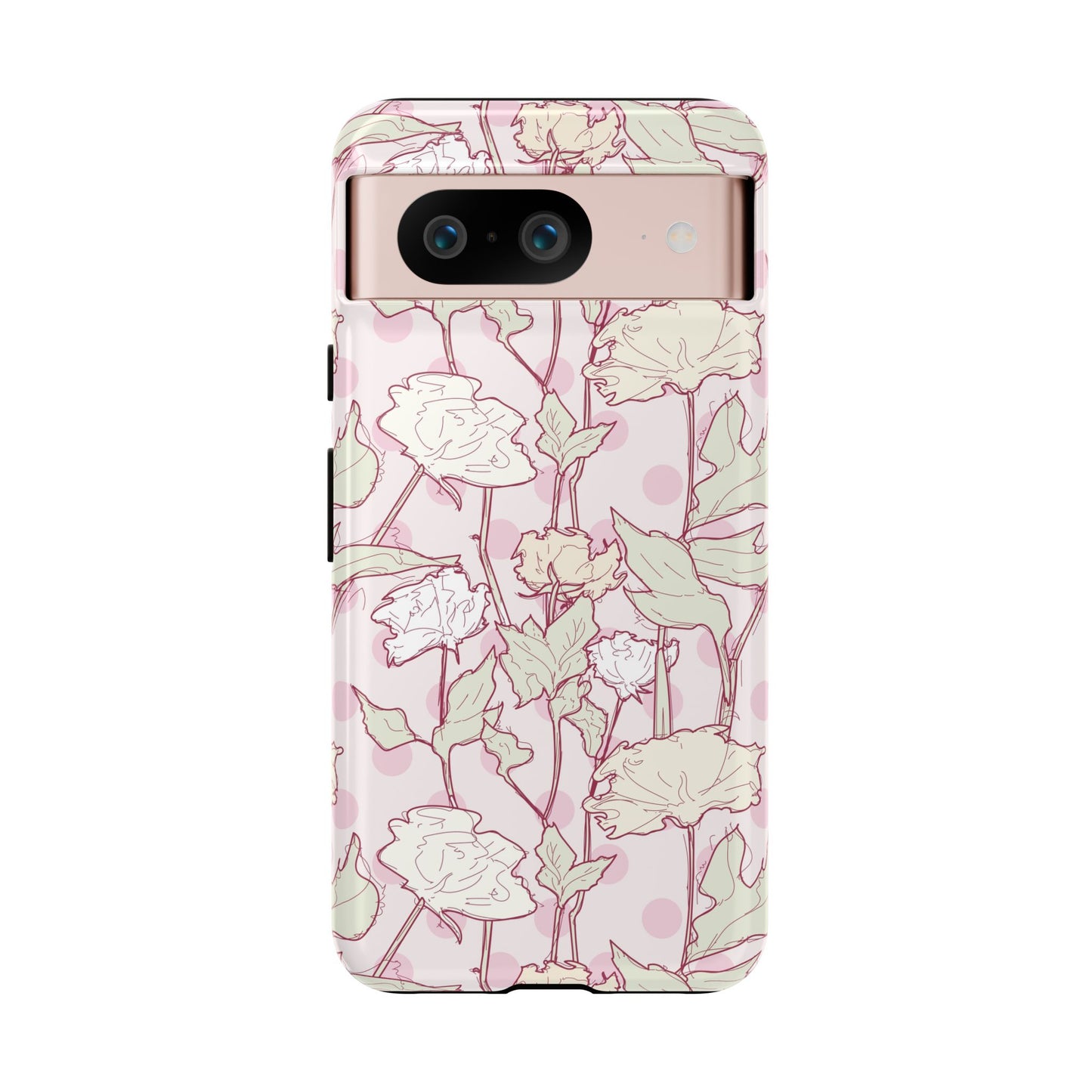 Roses and Dots in Pink Tough Cases for Google Pixel