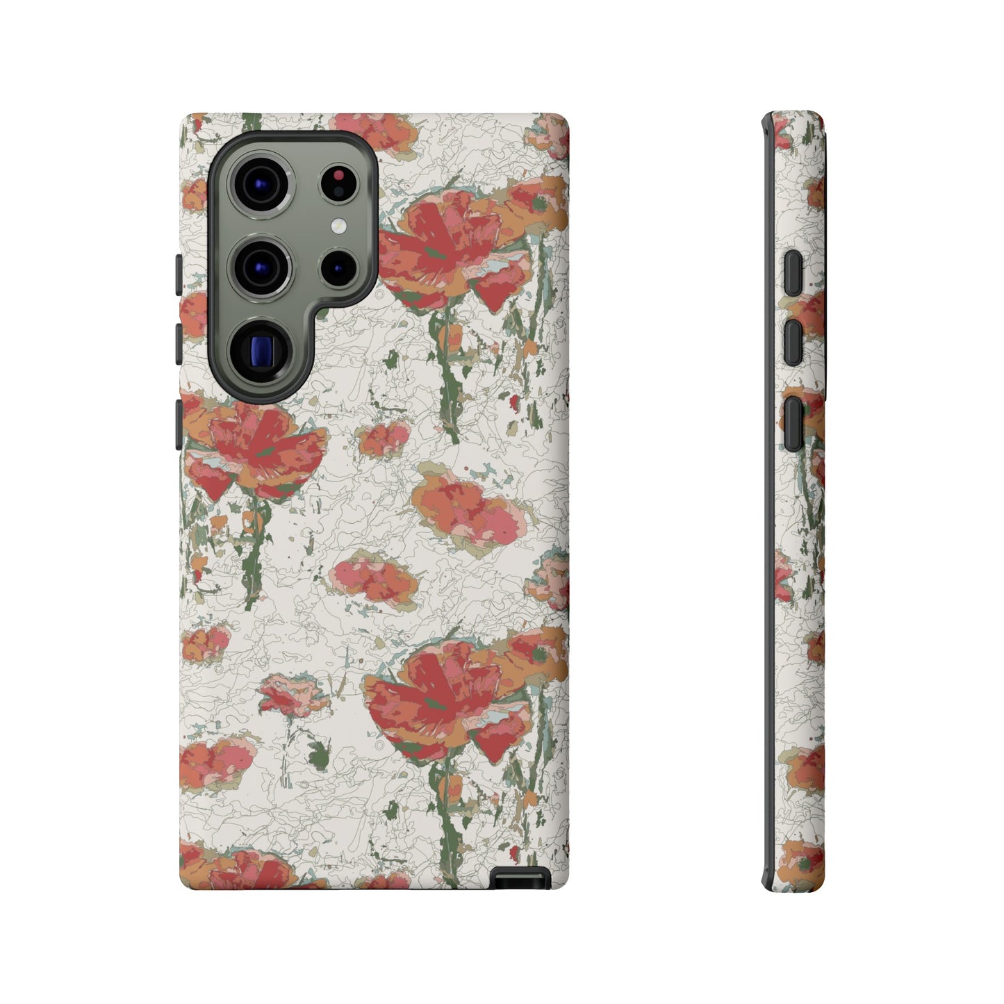 Orange Poppies Tough Cases for Samsung