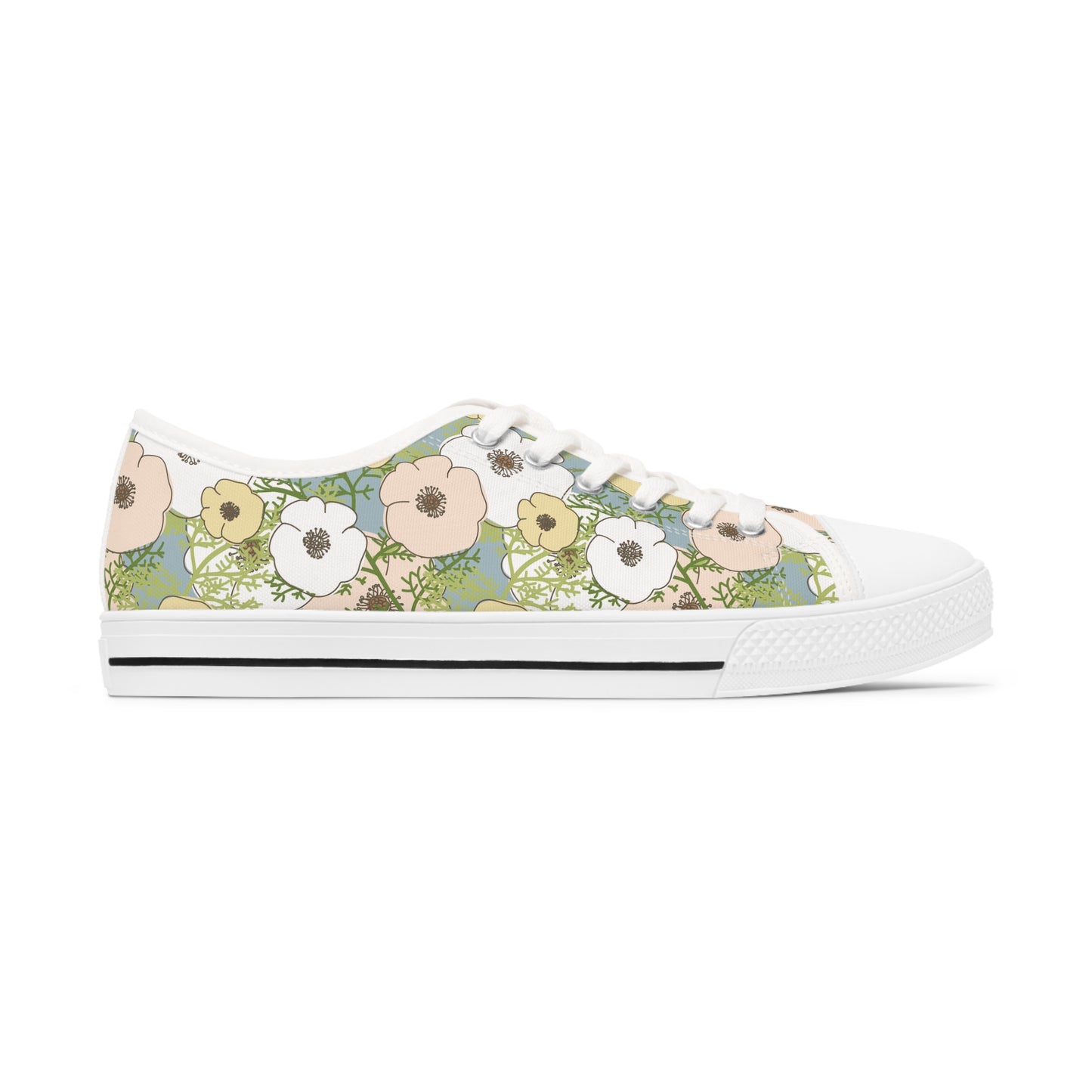 Playful Poppies Women's Low Top Sneakers