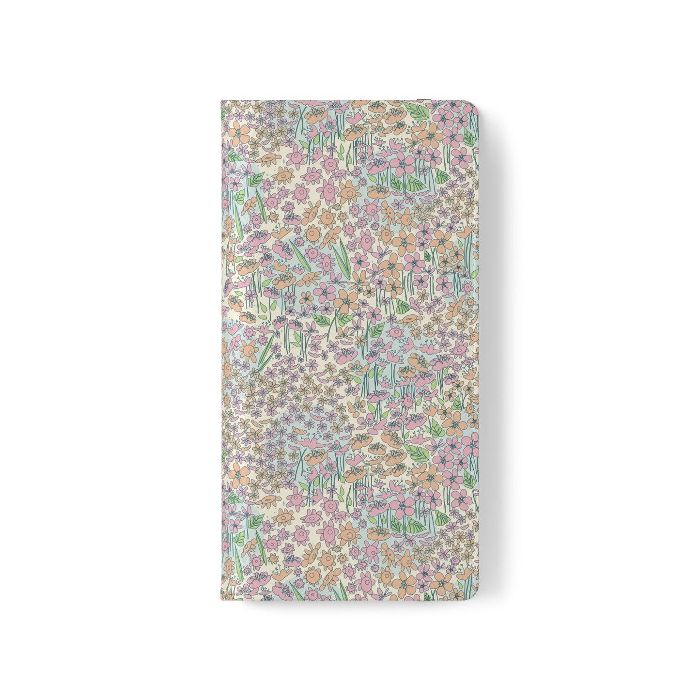 Orange and Pink Flowers on Blue Dot Flip Cases for Samsung