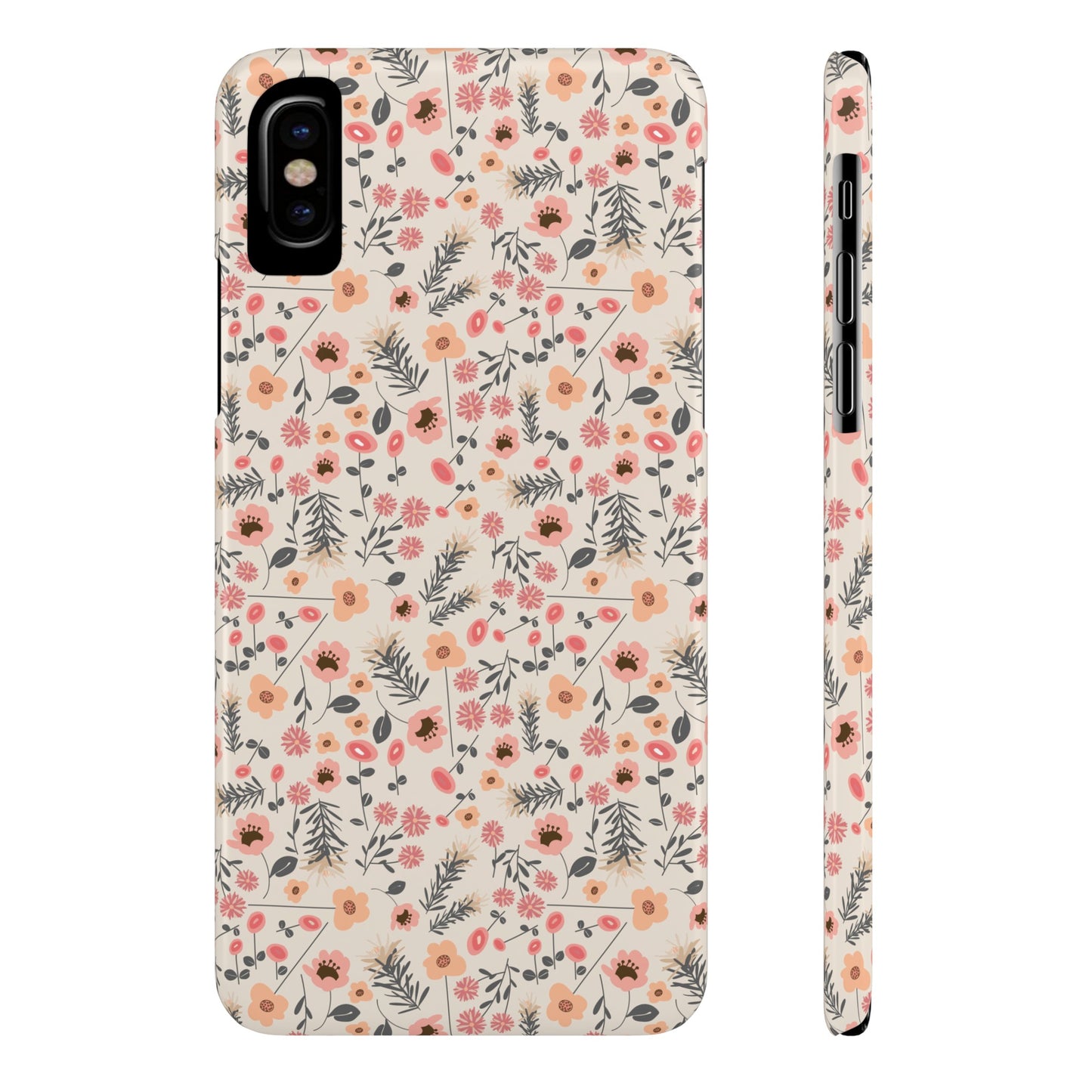 Peach and Cream Wildflowers Slim Phone Cases
