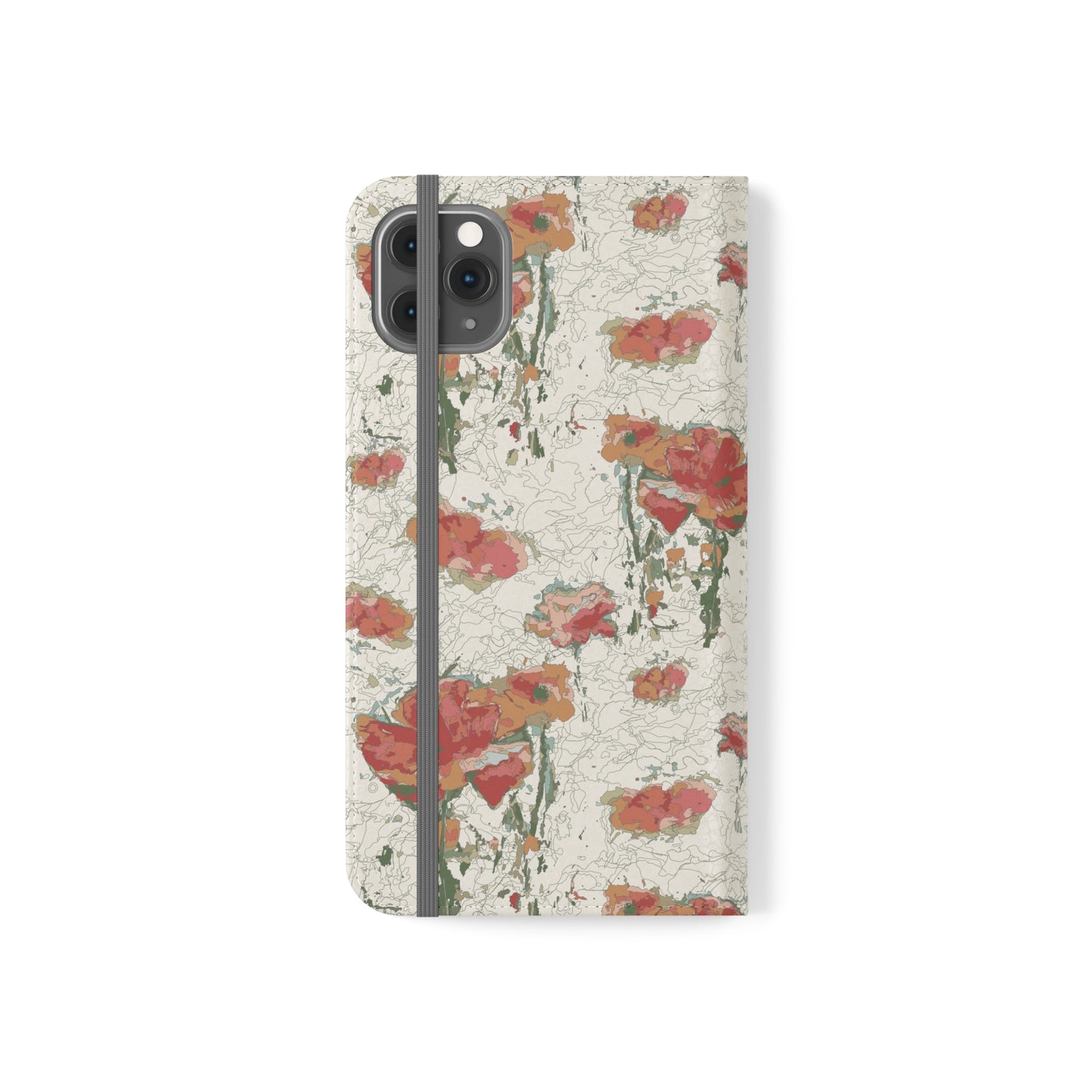 Orange Poppies Flip Cases for iPhone