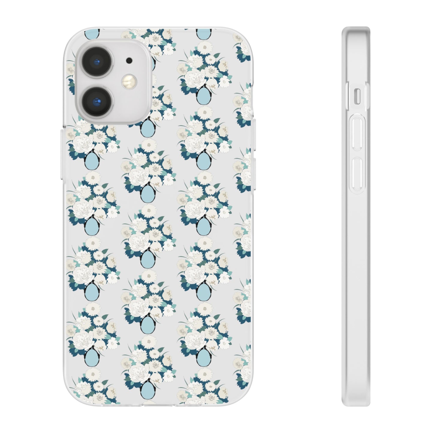 White Flowers in Vase Flexi Cases for iPhone