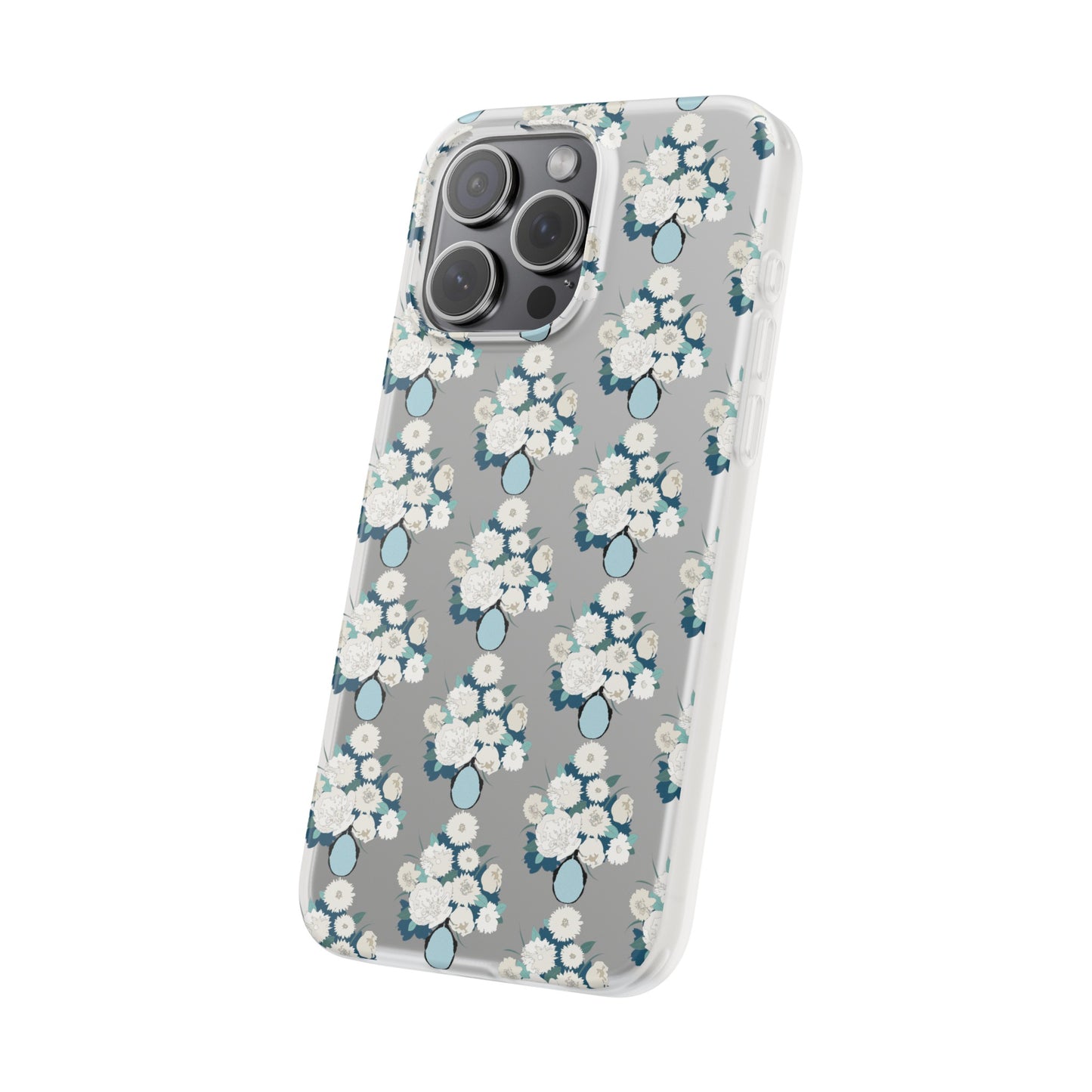 White Flowers in Vase Flexi Cases for iPhone