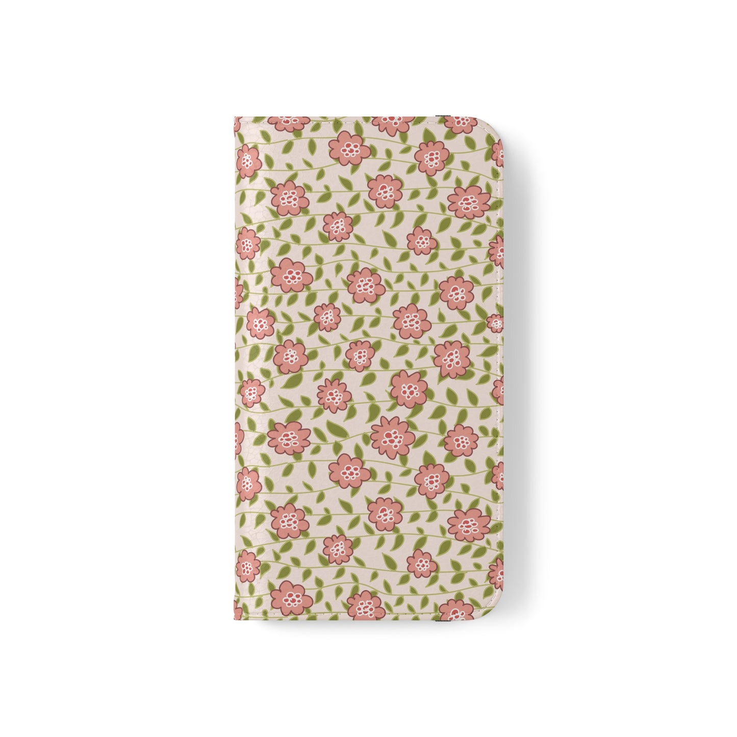 Coral Flowers on Cream Flip Cases for iPhone