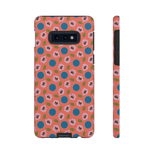 Wildflowers with Dots in Coral and Blue Tough Cases for Samsung