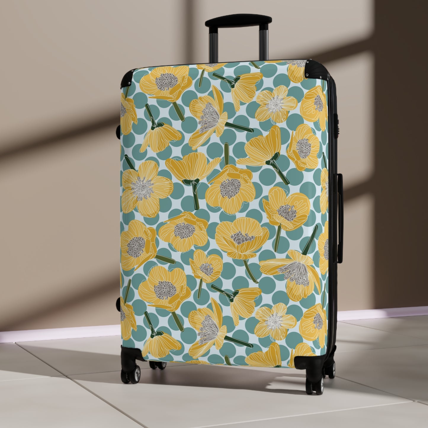 Buttercups and Polka Dots Suitcase