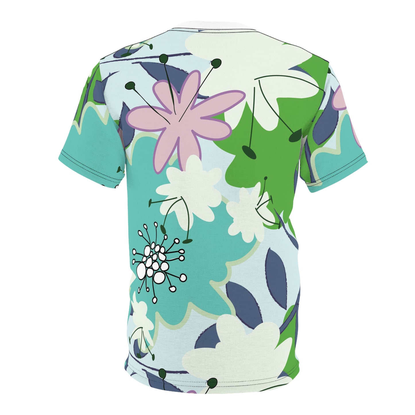 Mid Mod Floral in Blue and Green Tee