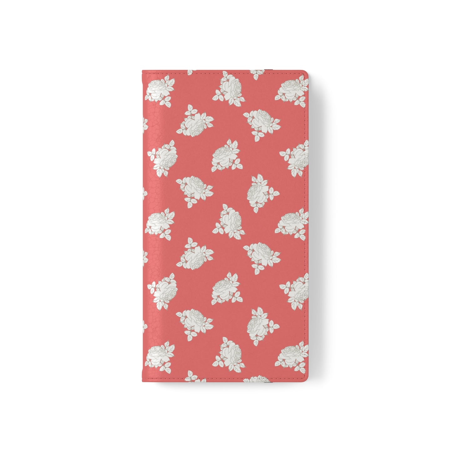 Cream Roses on Bright Coral Flip Cases for Samsung